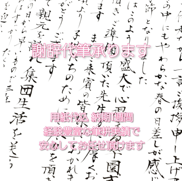 謝辞 送辞 祝辞 式辞用紙込  代筆いたします 2枚目の画像