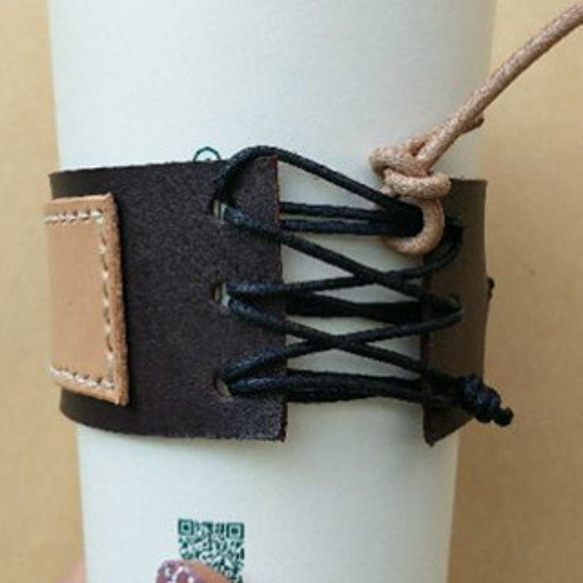 皮革環保杯套 可放吸管 / 材料包 / 手提杯袋 / 飲料提袋 / 手作禮物 第3張的照片