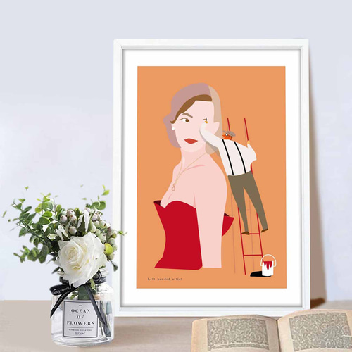 左利きのアーティスト イラスト ポスター A4A3A2A1 アートポスター