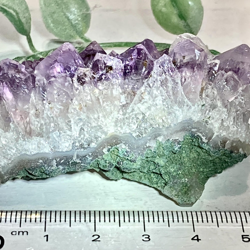 ゲーサイト内包✨ カルサイト共生 虹入り アメジスト クラスター 原石