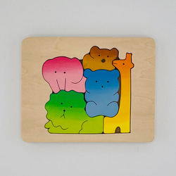 木製パズル 15匹のアニマル おもちゃ・人形 あしたば作業所 通販