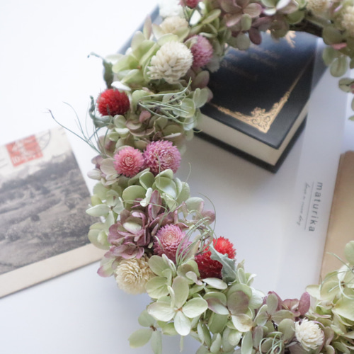 送料無料】Creema限定 桜咲くオーバルリース 水無月あじさい ミナズキ  