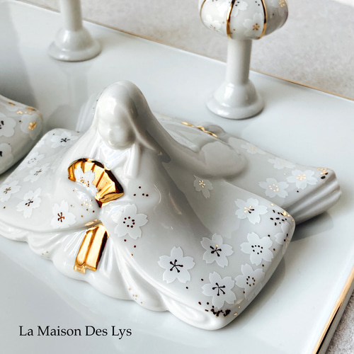 自分だけのお雛様】1点限り すぐに飾れるお洒落な陶器のお雛様セット