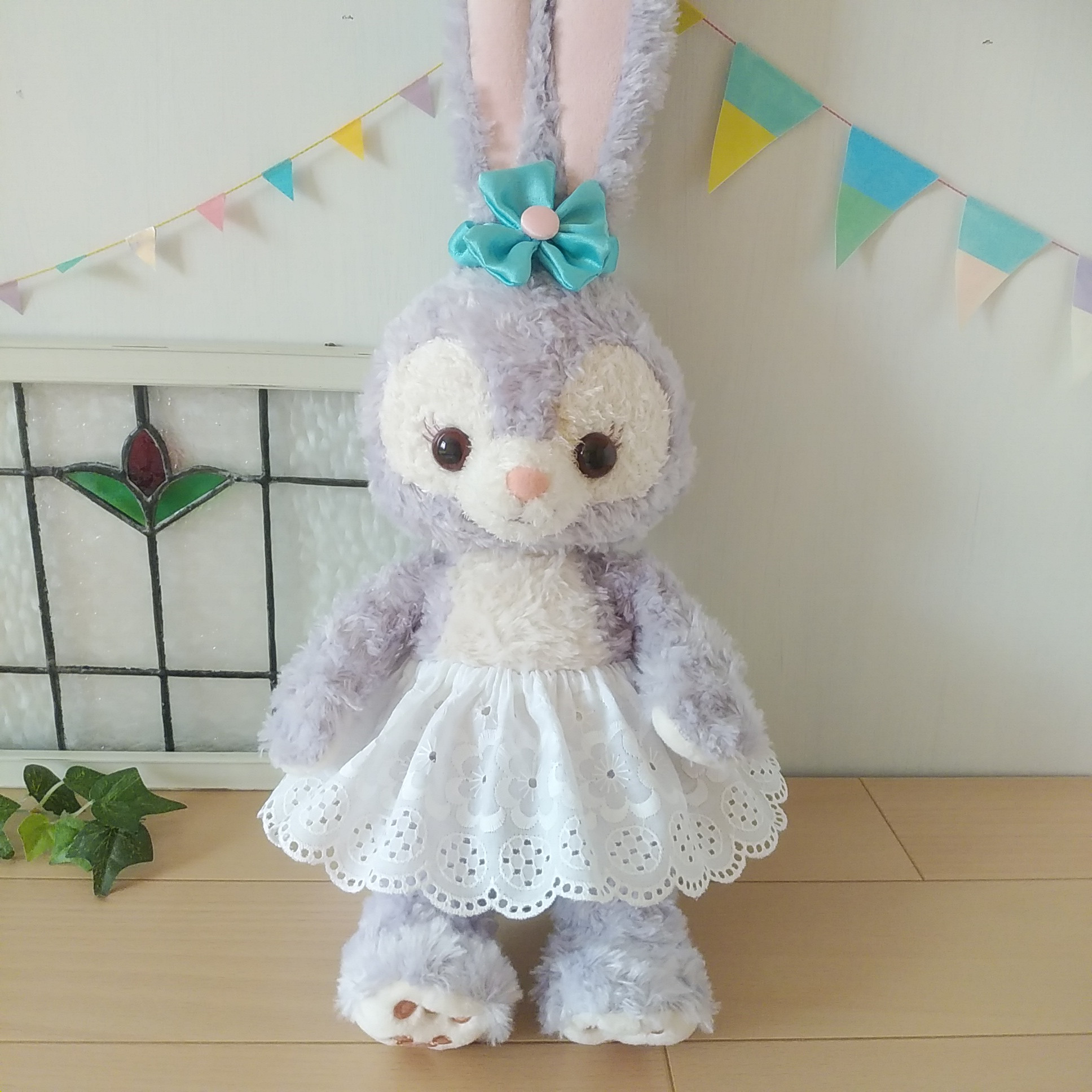 リーナベル　ショルダー　コスチューム　ハンドメイド　服　妖精　レースブルー