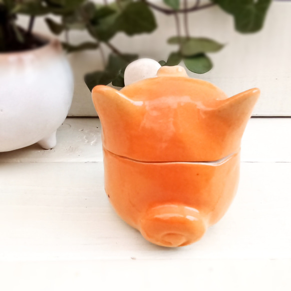 柴犬坐式糖罐帶勺子 60 毫升有趣的狗陶瓷 *有翻譯 第5張的照片