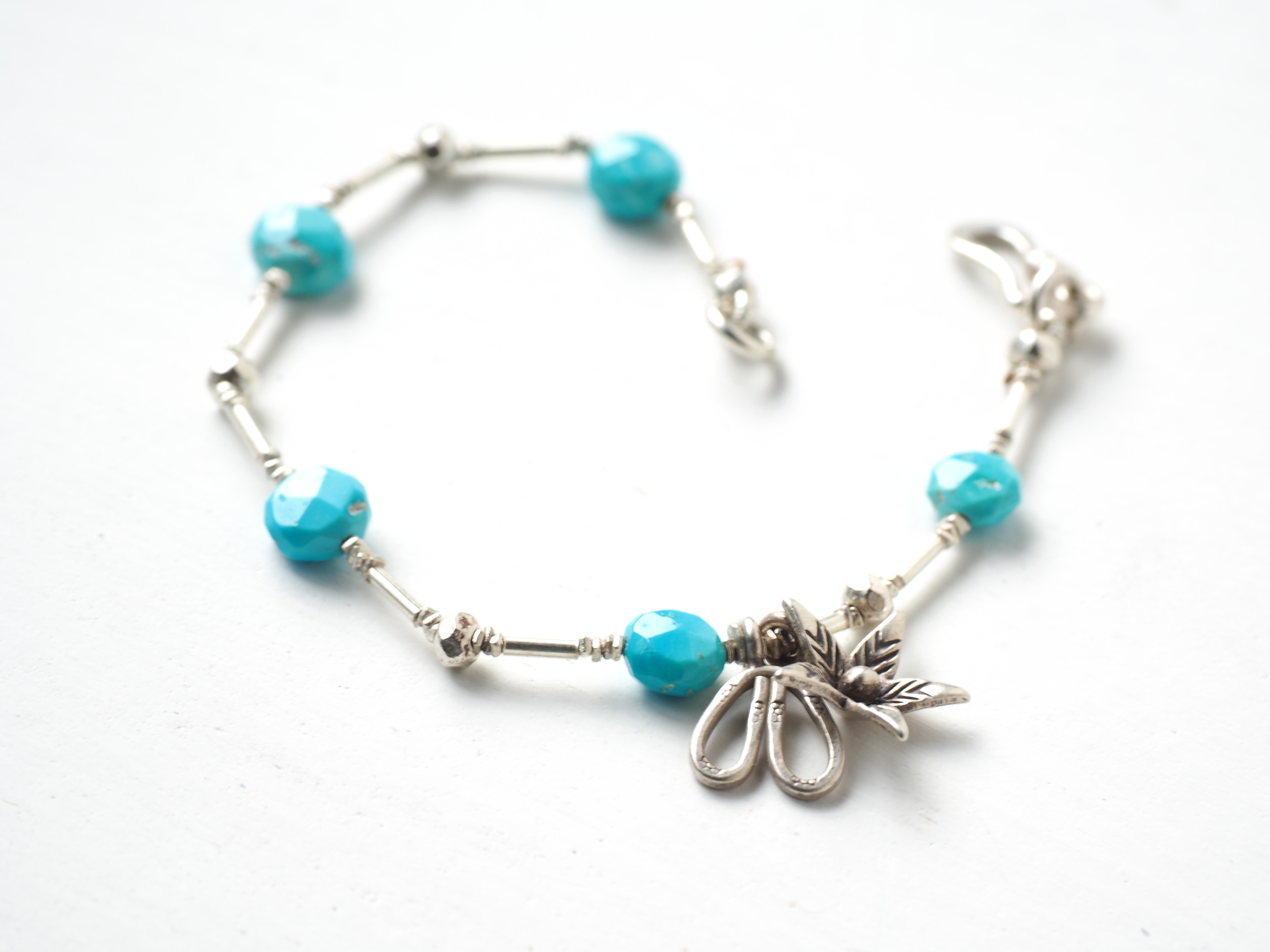 -'Sleeping Beauty' Turquoise- silver bracelet