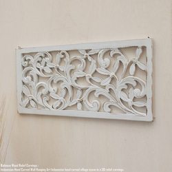 レリーフ 30cm×60cm 長方形 WW アートパネル 木彫り フレーム 彫刻アート 欄間 壁掛け 飾り 壁飾り 5枚目の画像