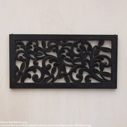 レリーフ 30cm×60cm 長方形 DB アートパネル 木彫り フレーム 彫刻アート 欄間 壁掛け 飾り 壁飾り 3枚目の画像