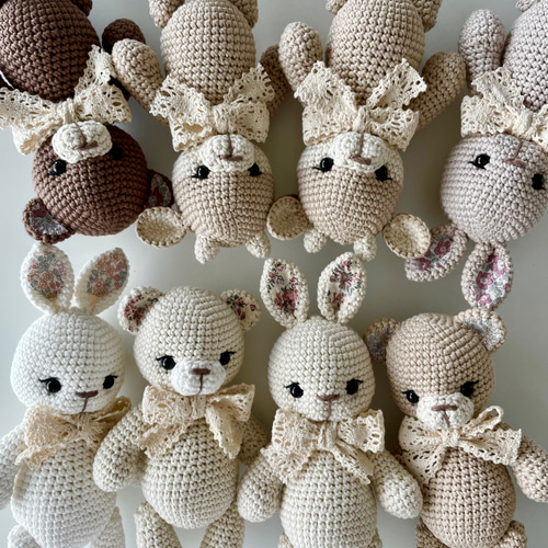 VietnamHandmade 手作あみぐるみ 帽子付きキャラクター ぬいぐるみ