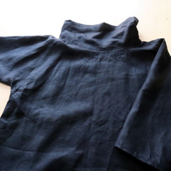 [M - 6L/4 種尺寸可選/6 種亞麻色] 寬鬆高領長袍，適合禮儀場合，正式，日本製造，小訂單可以 第9張的照片