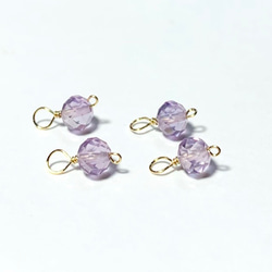 【天然石チャーム】ピンクアメジスト　4ｍｍ　14kgf　４個　ハンドメイド素材 1枚目の画像