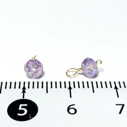 【天然石チャーム】ピンクアメジスト　4ｍｍ　14kgf　４個　ハンドメイド素材 3枚目の画像