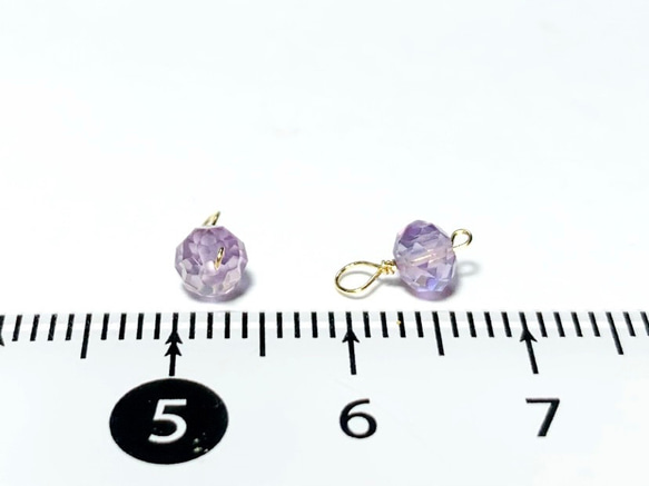 【天然石チャーム】ピンクアメジスト　4ｍｍ　14kgf　４個　ハンドメイド素材 3枚目の画像