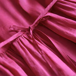 肌映え春色　透け感レースのワンピース　ウエストベルト　ポケット付き【春夏】ピンク系 9枚目の画像