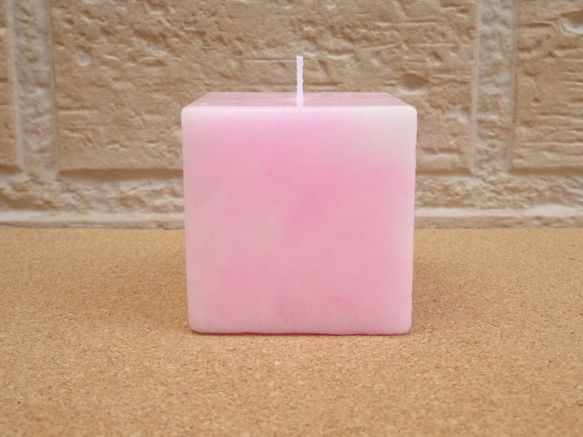 春色のマーブルキャンドル 蛍光ピンク 3枚目の画像