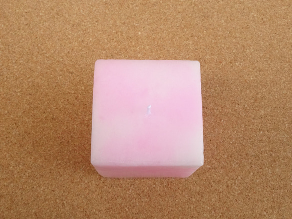 春色のマーブルキャンドル 蛍光ピンク 2枚目の画像