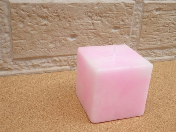 春色のマーブルキャンドル 蛍光ピンク 4枚目の画像