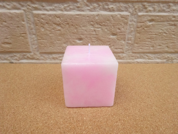 春色のマーブルキャンドル 蛍光ピンク 1枚目の画像
