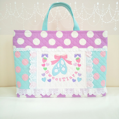 レッスンバッグ 入園入学6点セット❀刺繍 〜トウシューズと