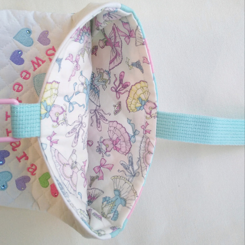 【お名前刺繍】 入園　入学　セット　レッスンバッグ　女の子　リボン　パープル レッスンバッグ 入園入学6点セット❀刺繍 〜トウシューズと