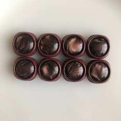 アンティーク ボタン 8個　ビンテージ 昭和 レトロ 個性的 ハンドメイド素材 日本製 ポップ アクセ ライトブラウン 4枚目の画像