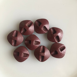 アンティーク ボタン 8個　ビンテージ 昭和 レトロ 個性的 ハンドメイド素材 日本製 ポップ アクセ ライトブラウン 5枚目の画像