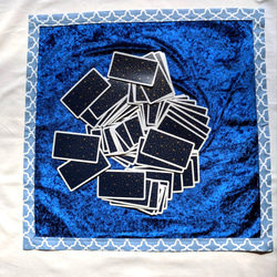 幾何学模様　ブルー　タロットクロス　リーディングマット 8枚目の画像