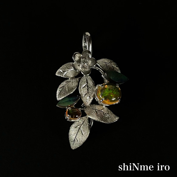 silver950 ペンダント　蜜柑　ファイアオパール　ダイヤモンド 10枚目の画像