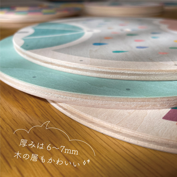 いつか蒔いた種が芽を出す時計_木製［掛け時計］_lavender 4枚目の画像