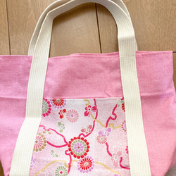 桜色の春のトークバッグ(一部ちりめん生地) 17枚目の画像