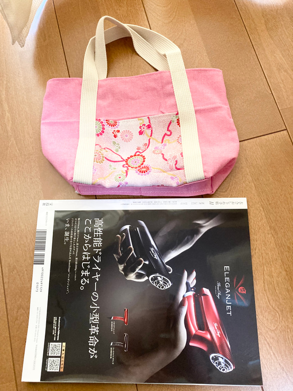 桜色の春のトークバッグ(一部ちりめん生地) 14枚目の画像