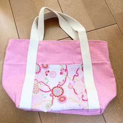 桜色の春のトークバッグ(一部ちりめん生地) 20枚目の画像