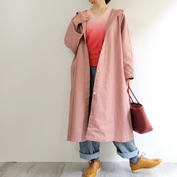 限定1点！着物リメイク　うこん色水玉ストライプの銘仙からショールコート 限定1点！着物リメイク うこん色水玉ストライプの銘仙から