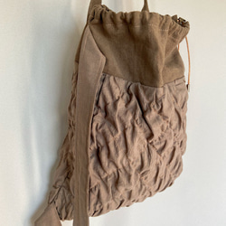 quilting drawstring bag (mocha) 16枚目の画像
