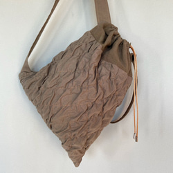 quilting drawstring bag (mocha) 14枚目の画像