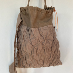 quilting drawstring bag (mocha) 15枚目の画像