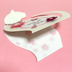 贈って飾れる桜猫のバースデイカード 3枚目の画像