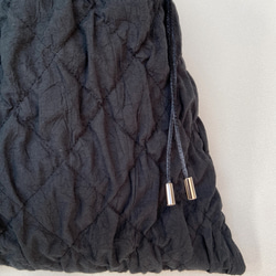 quilting drawstring bag (black) 9枚目の画像