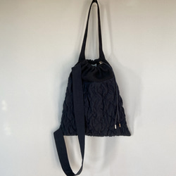 quilting drawstring bag (black) 19枚目の画像