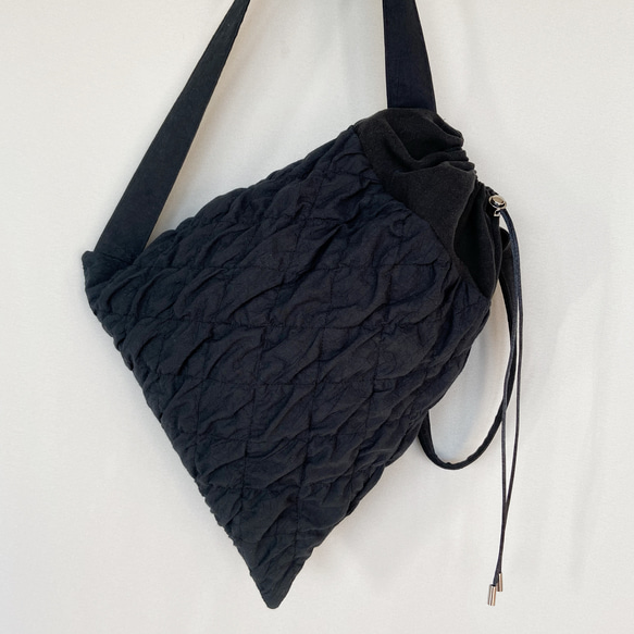 quilting drawstring bag (black) 18枚目の画像