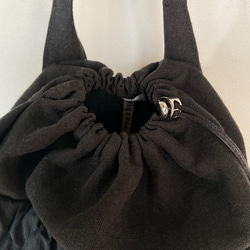 quilting drawstring bag (black) 10枚目の画像