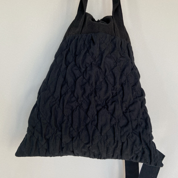 quilting drawstring bag (black) 12枚目の画像