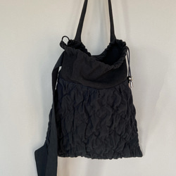 quilting drawstring bag (black) 14枚目の画像