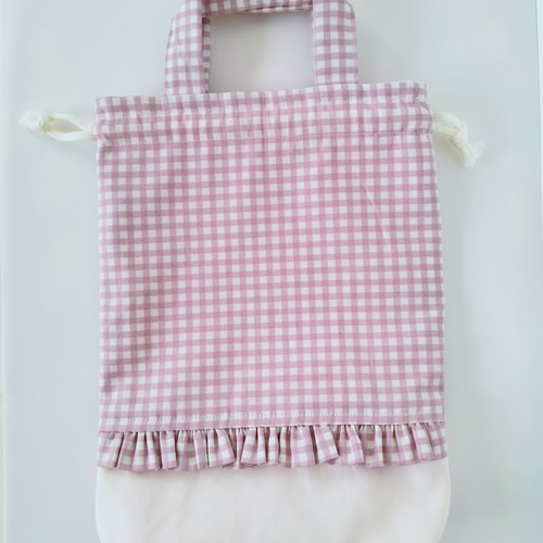 入園入学5点セット】 ≪ くすみチェリー🍒 ≫ レッスンバッグ