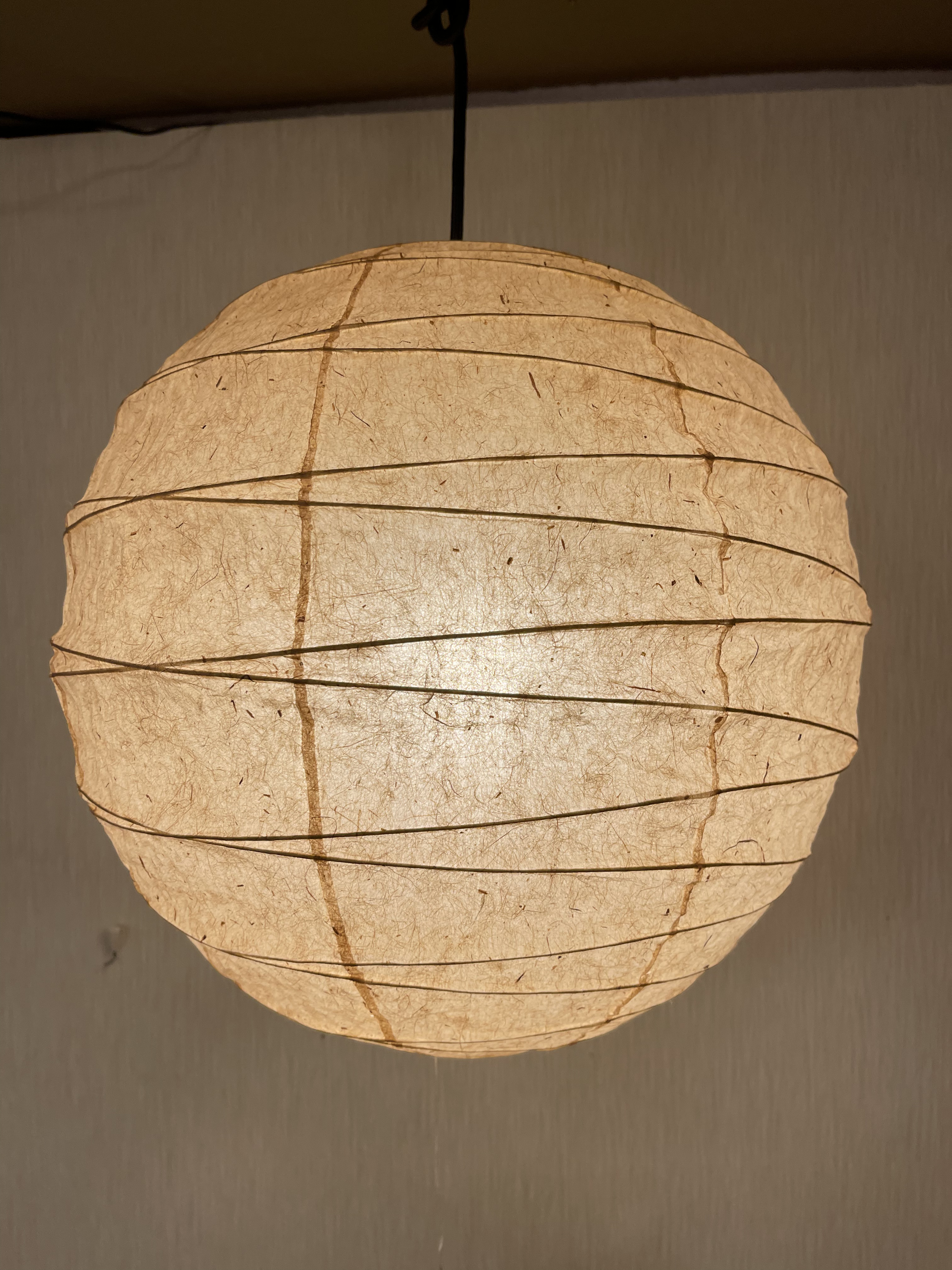 杉皮入り和紙提灯ペンダント替えセード　　　45㎝丸