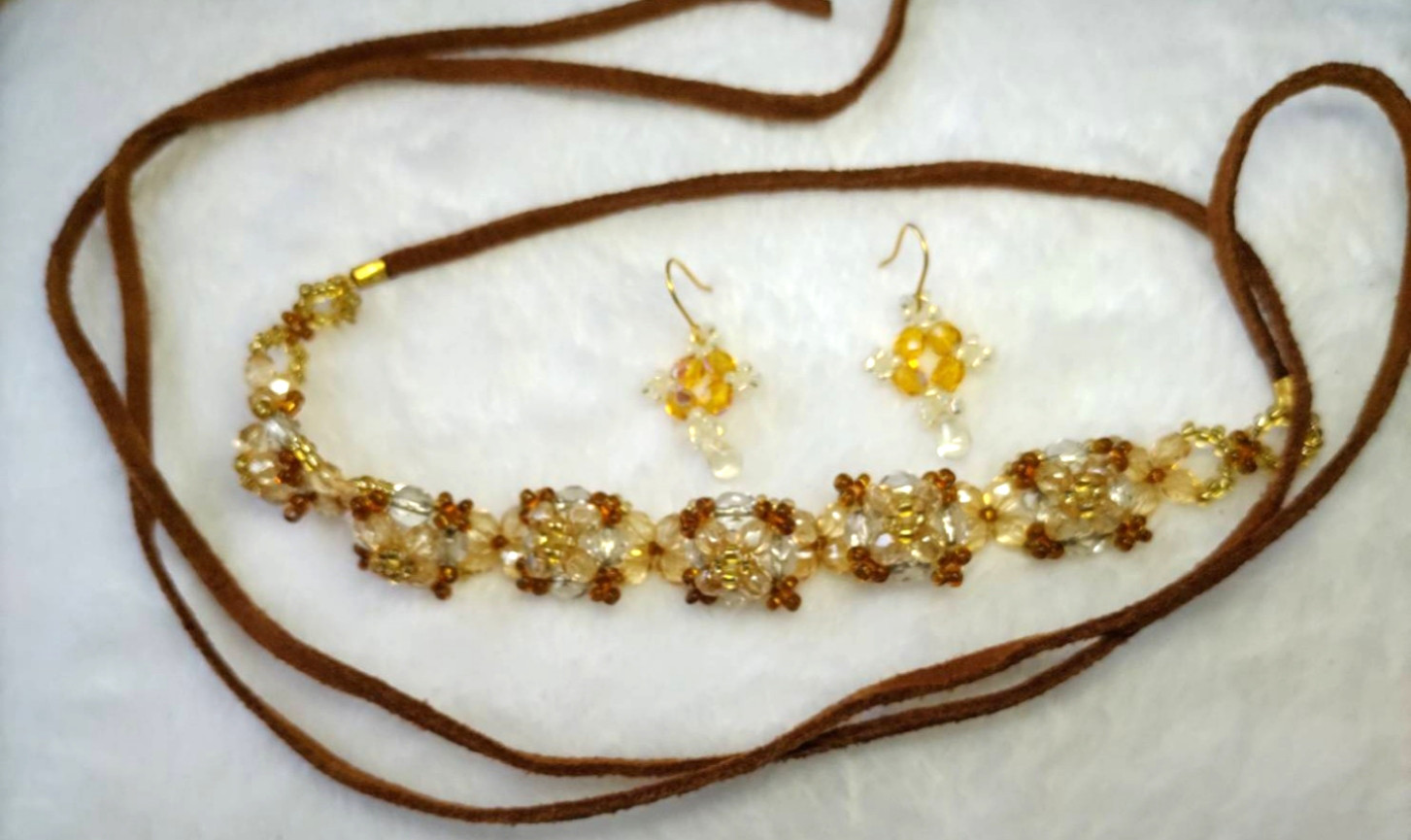 ちょいと上品なチョーカーと耳飾り