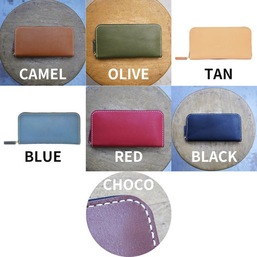 全7色】栃木レザー Round zip wallet 01 経年変化が美しい (ラウンド