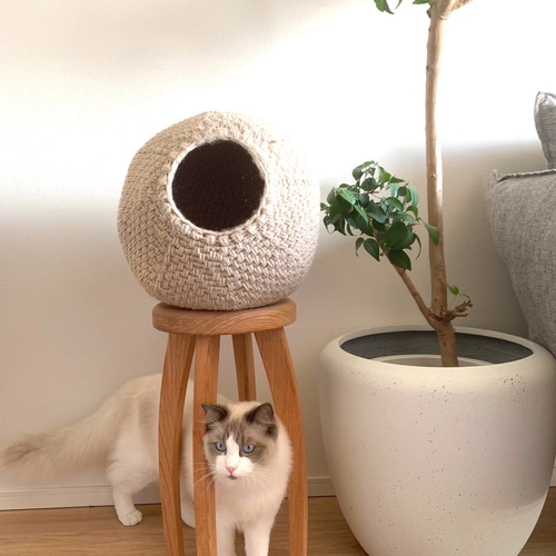 まんまるな猫ちぐら^ↀᴥↀ^ ハウス・小屋 Heart_box 通販