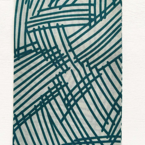 斜紋圍巾 | 無題 01 * 孔雀藍（100% 棉） 第7張的照片