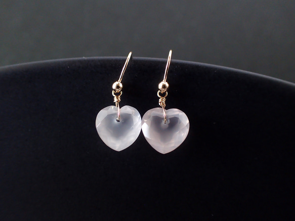 ローズクオーツ トリプレット カービングピアス ローズクオーツ トリプレット カービングピアス